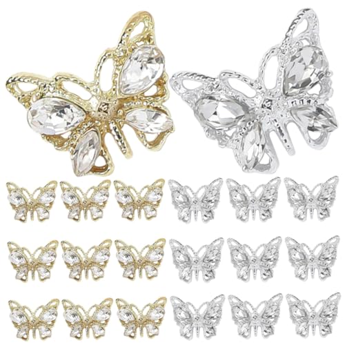 VALICLUD 20 Stück Teiliges Nail Charms Schmetterling mit Strasssteinen Nageldekorationen für Natürliche und Künstliche Nägel Glänzend Kreative Maniküre Deko für Nagelkunstliebhaber VALICLUD 20 Stück Teiliges Nail Charms Schmetterling mit Strasssteinen Nageldekorationen für Natürliche und Künstliche Nägel Glänzend Kreative Maniküre Deko für Nagelkunstliebhaber von VALICLUD