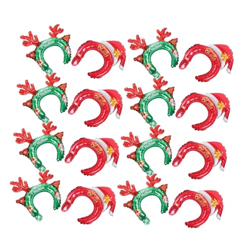 VALICLUD 20 Stück Teiliges Weihnachts Luftballon Stirnband Aufblasbare Leichte Kopfbänder mit Weihnachtsmütze Rentiergeweih Festliche Partydekoration für Weihnachtsfeier und Foto Requisiten VALICLUD 20 Stück Teiliges Weihnachts Luftballon Stirnband Aufblasbare Leichte Kopfbänder mit Weihnachtsmütze Rentiergeweih Festliche Partydekoration für Weihnachtsfeier und Foto Requisiten von VALICLUD