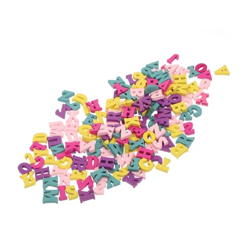 VALICLUD 200 Stück Bunte Holzbuchstaben Bastelset Glatte Oberfläche DIY Holzplättchen für Farbenfrohe Holz Alphabet Figuren Geeignet für Kreative Handarbeiten und Dekoration zu Festen von VALICLUD