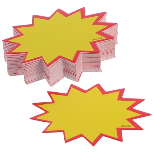 VALICLUD 200 Stück Preisschild tags beleuchtung für papiersterne Verkaufsetiketten flohmärkte Flohmarktschilder klein Burst-Sale-Etiketten Verkaufsschild Einzelhandelsgeschäft Yellow von VALICLUD