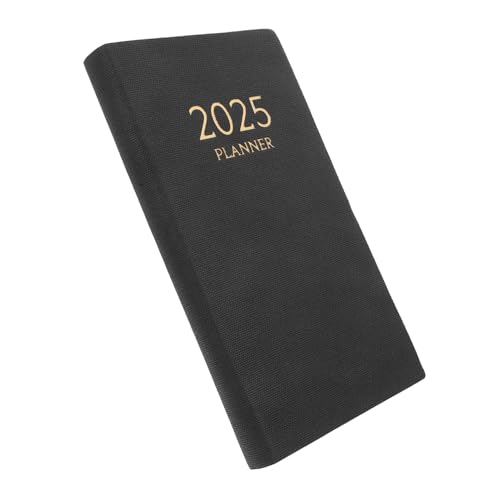 VALICLUD 2025 Notizbuch Planen Kalenderbuch Tägliches Notizbuch Tag Akademisch Agenden Täglicher Planer Wöchentlich Täglicher Notizblock Monatlicher Wochenplaner Schule Schwarz Kunstleder von VALICLUD