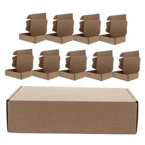 VALICLUD 20Stücke Kleine Braune Versandkartons aus Kraftpapier Stabile Umzugs Versandverpackungen Einfach Zusammenfaltbar Dreilagige Wellpappe für Sicheren Transport von VALICLUD