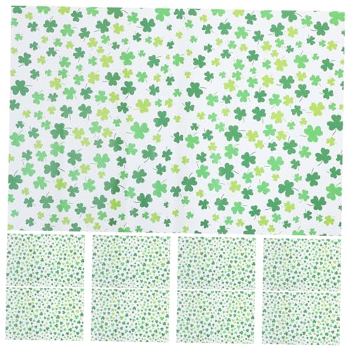 VALICLUD 20stücke Grünes Geschenkpapier Mit Kleeblattmotiv Für Irische Festivals Frühling Diy-projekte Und Partygeschenke Robustes Papier Zum Wickeln von VALICLUD