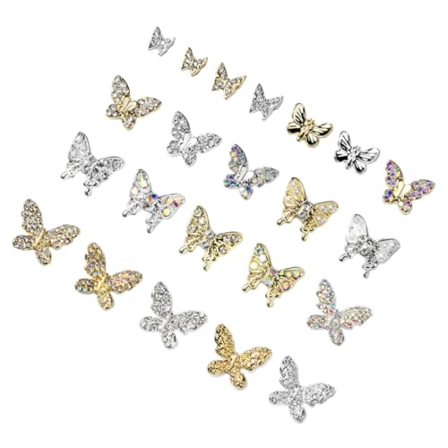 VALICLUD 22 Stück Teiliges Schmetterling Nail Charms Metall Mini Nageldekorationen Leicht Elegant für DIY Nail Art Nagel Schmuck Zubehör VALICLUD 22 Stück Teiliges Schmetterling Nail Charms Metall Mini Nageldekorationen Leicht Elegant für DIY Nail Art Nagel Schmuck Zubehör von VALICLUD