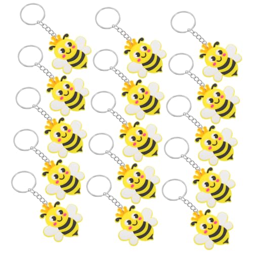 VALICLUD 24 Stück Niedliche Bienen Schlüsselanhänger Bienen Charms für Kindergeburtstag Babyparty Dekoration Leicht Robust Einfach zu Befestigen als Mitgebsel für Feiern von VALICLUD