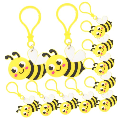 VALICLUD 24 Stück Teiliges Bee Keyrings mit Niedlichem Bienenanhänger Leichte Schlüsselanhänger für Taschen Rucksäcke und Geburtstags Mitgebsel Kompakte Bienen Deko für Party und von VALICLUD