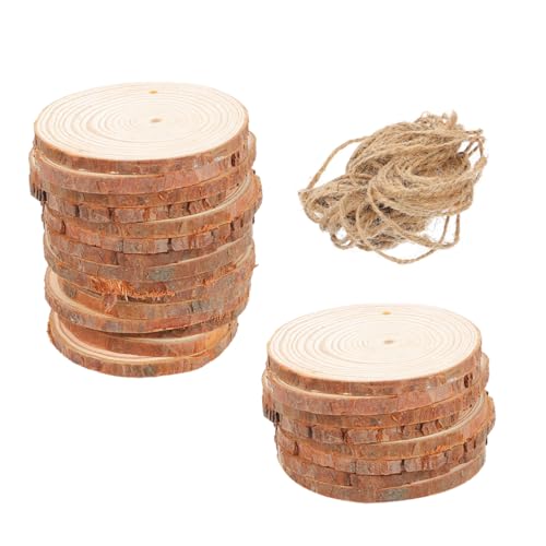 VALICLUD 25 Stück Unbehandelte Holzblanks mit Vorgebohrten Löchern und Jute Bastelstücke für Diy Dekorationen Hochzeitsdeko und Projekte VALICLUD 25 Stück Unbehandelte Holzblanks mit Vorgebohrten Löchern und Jute Bastelstücke für Diy Dekorationen Hochzeitsdeko und Projekte von VALICLUD