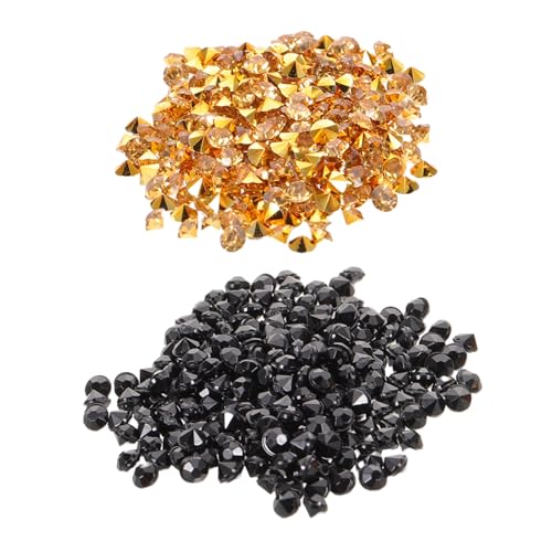 VALICLUD 2Er-Pack Diamanten Gold Schwarz Spitzenstrass Tischdeko Hochzeit Weihnachtsfeier Vase Streudeko DIY Basteln Party Schmuck von VALICLUD