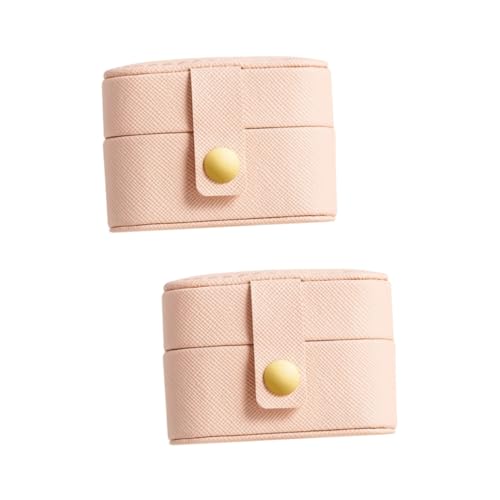 VALICLUD 2Er-Packung Schmuckkästchen klein Mini reisen Ringboxen reise schmuckschatulle Schmuckhalter Leder Rosa von VALICLUD