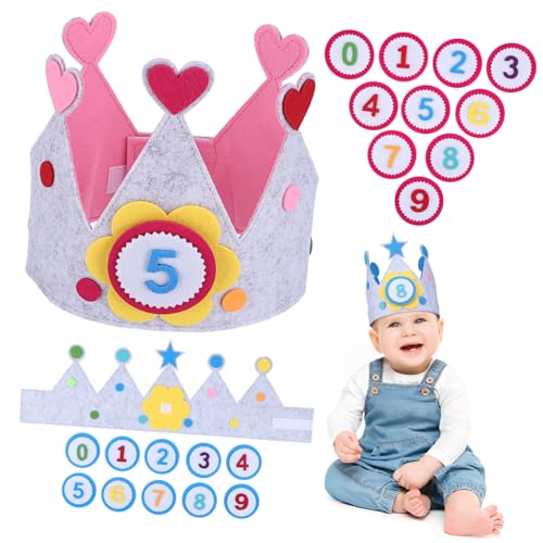 VALICLUD 2Sätze Geburtstagshut Teiliges Filzkrone Design mit Wiederverwendbare Kinderparty Requisite Für Geburtstagsfeiern mit Sternen Herzen VALICLUD 2Sätze Geburtstagshut Teiliges Filzkrone Design mit Wiederverwendbare Kinderparty Requisite Für Geburtstagsfeiern mit Sternen Herzen von VALICLUD