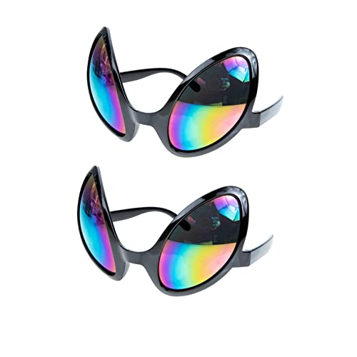VALICLUD 2St Urlaubszubehör faschingsbrille karnevalsbrille Alien-Kostümzubehör bunte Party-Sonnenbrille Kleider Kinderkleidung Tanzparty-Brille lustige Sonnenbrille aus Plastik Gläser von VALICLUD