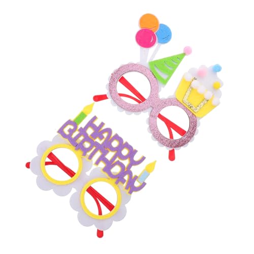 VALICLUD 2Stücke Kindergeburtstagsfeier Brillen Farbige Happy Birthday Partybrille Für Kreative Fotos Und Spaß Zubehör Für Geburtstagsdeko Und Kinderfeiern von VALICLUD