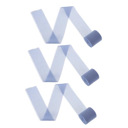VALICLUD 3 Rollen Schleife Geschenkverpackung Geschenkband Als Bänder Zum Basteln Geschenkband Zum Basteln Band Für Blumenstrauß Bänder Für Handwerk Partyband Chiffon Blau von VALICLUD