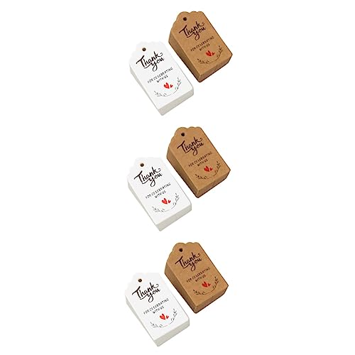 VALICLUD 3 Sätze Danke Für Das Etikett Papieretikett Dankesetiketten Für Die Hochzeit Geburtstags-tags Hochzeitsgeschenk Hochzeit Dankeschön-tag Wertschätzungs-tags 200 Stück * 3 von VALICLUD