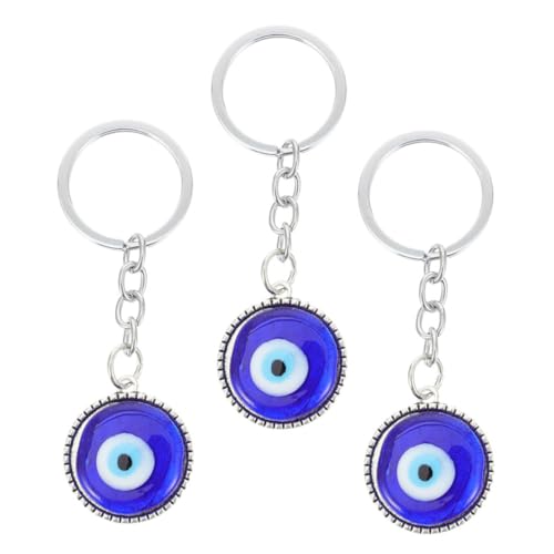 VALICLUD 3 Stück Blauer Evil Eye Schlüsselanhänger Metalllegierung Anhänger Taschen und Autoschmuck Leicht Tragbar Stilvoll für Damen und Herren von VALICLUD