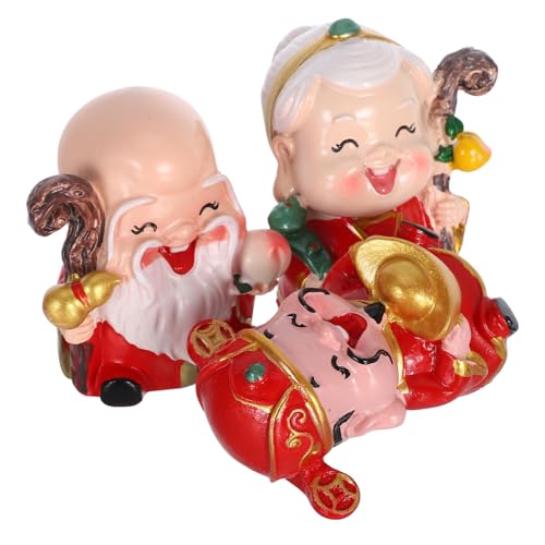 VALICLUD 3 Stück Chinesische Miniaturfiguren Teilig Resin Altenstatue Langlebigkeit Glück für Geburtstagstorte Cupcake Tischdekoration Langlebig VALICLUD 3 Stück Chinesische Miniaturfiguren Teilig Resin Altenstatue Langlebigkeit Glück für Geburtstagstorte Cupcake Tischdekoration Langlebig von VALICLUD
