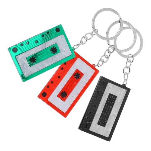 VALICLUD 3 Stück Schlüsselanhänger Im 90 Stück Jahre Kassettenband Design Retro Tv Radio Anhänger Für Damen Party Dekoration Im 80 Jahre Stil Geometrische Formen Vielfältige von VALICLUD