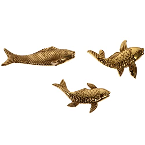VALICLUD 3 Stück Teiliges Dekorativer Fisch aus Hochwertigem Messing Desktop Ornament für Home Decoration für Garten Tisch von VALICLUD