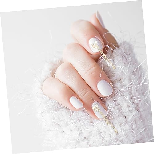 VALICLUD 3 Stück Teiliges Nagelkunst Anhänger mit Strass Perlen und Goldkette DIY Nail Art Zubehör für Kreative Maniküre Einfache Anwendung Zufällige Stile Nageldekoration von VALICLUD