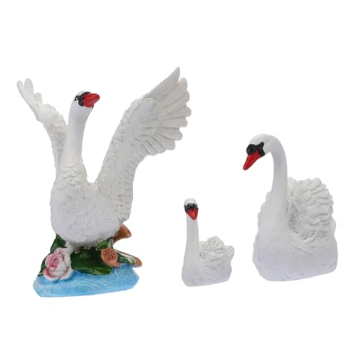 VALICLUD 3 Stück Teiliges Schwan Deko aus Resin Niedliche Micro Landschaft Figuren Langlebige Tischdekoration für Zimmer und Büro Dekoratives Kunsthandwerk von VALICLUD