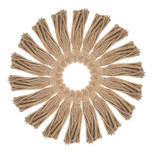 VALICLUD 30 Stück Jute Tasseln für DIY Holzperlen Girlande Rustikale Juteschnur Quasten für Weihnachtsdeko Vielseitige Bastelmaterialien für Rustikalen Kranz und Dekoration von VALICLUD
