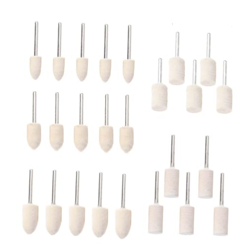 VALICLUD 30 Stück Teiliges Woll polierscheiben set Polieraufsätze für Glas Schmuck Edelstahl Mechanische Teile Politur Zubehör für Präzisions schleifmaschinen von VALICLUD