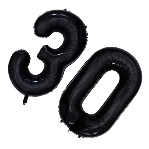 VALICLUD 30Nummer Schwarze Folienballons Jumbo Luftballons Für Geburtstagsfeiern Partyzubehör Und Dekoration Zum Jahrestag Pro Packung von VALICLUD