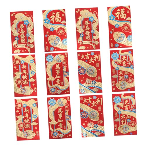 VALICLUD 36 Stück Rote Umschläge für das Frühlings fest Maskottchen-Umschlag Roter Umschlag zum Mondneujahr Chinesische Geldtasche chinesisches Hong-Bao Mondjahr roter Umschlag Papier von VALICLUD