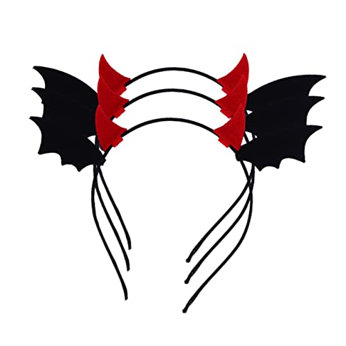 VALICLUD 3Stücke Halloween Horn Haarreif Mit Fledermausflügeln Geweih Stirnband Für Erwachsene Kostümzubehör Für Halloween Partys Und Cosplay VALICLUD 3Stücke Halloween Horn Haarreif Mit Fledermausflügeln Geweih Stirnband Für Erwachsene Kostümzubehör Für Halloween Partys Und Cosplay von VALICLUD