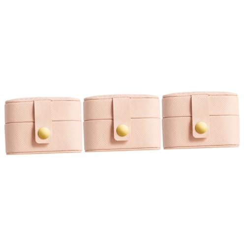 VALICLUD 3er-packung Schmuckkästchen Reisen Klein Ringboxen Mini Reise Schmuckschatulle Schmuckhalter Leder Rosa von VALICLUD