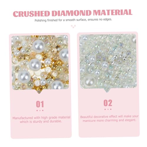 VALICLUD 4 Boxen Perlen Nail Art Dekor Glänzende Perlendeko Feine Nagelverzierung für DIY Nageldesigns Vielseitige für Elegante Maniküre und Bastelbedarf von VALICLUD