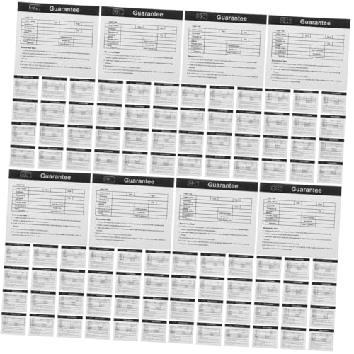 VALICLUD 4 Sätze Garantiekarte Gerätewartungskarten Anleitungskarten Zur Tassenpflege Wartungskarte Für Geräte Gerätereparaturkarten Papier 200 Stück * 4 von VALICLUD