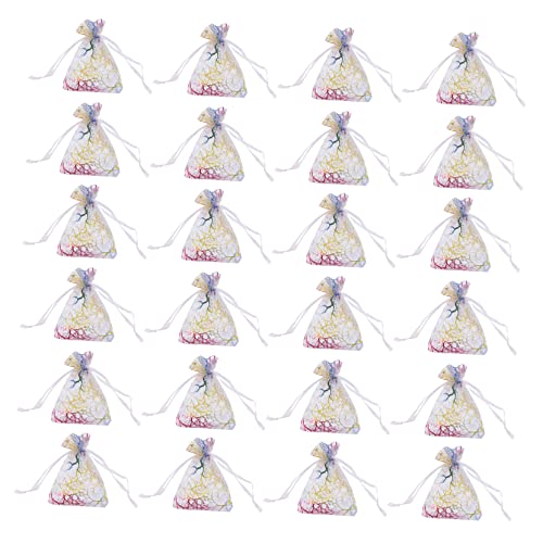 VALICLUD 4 Sätze Geschenkbeutel Taschen Hochzeit Schmuckbeutel Mit Kordelzug Kordelstring Tasche Mit Kordelzug Kleine Partytüten Organzabeutel Kleine Zugbeutel Stoff Bunt 100 Stück * 4 von VALICLUD