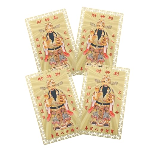 VALICLUD 4 Stück Feng Shui CAI Shen Amulettkarten aus Kupfer Goldfarben Robuste Glücksbringer für Handy Geldbeutel-dekor Symbolisieren Wohlstand Finanziellen und Schutz VALICLUD 4 Stück Feng Shui CAI Shen Amulettkarten aus Kupfer Goldfarben Robuste Glücksbringer für Handy Geldbeutel-dekor Symbolisieren Wohlstand Finanziellen und Schutz von VALICLUD