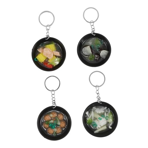 VALICLUD 4 Stück Miniatur-lebensmittel-schlüsselanhänger: Lebensechte Lebensmittelschüssel-schlüsselanhänger, Mini-taschenanhänger, Simulationssuppe, Charms, Schmuck, Kreativer von VALICLUD