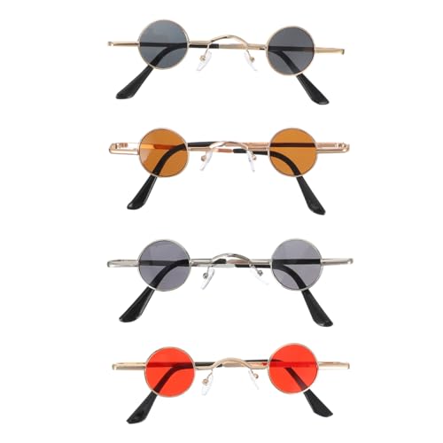 VALICLUD 4 Stück Punk Runde Sonnenbrille Retro - Partybrille für Festival, Fotografie, Strand & Sommer | Metallrahmen & Harzgläser | Stilvolle Hippie-Accessoires für Damen, Herren VALICLUD 4 Stück Punk Runde Sonnenbrille Retro - Partybrille für Festival, Fotografie, Strand & Sommer | Metallrahmen & Harzgläser | Stilvolle Hippie-Accessoires für Damen, Herren von VALICLUD