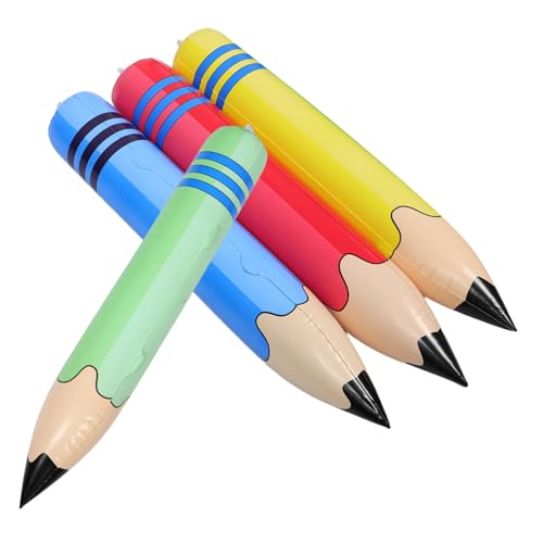 VALICLUD 4 Stück Teiliges Aufblasbare Bleistifte aus Robustem PVC Leichte Ergonomische Schul Abschlussfeier-deko als Foto-requisite und Lernspielzeug von VALICLUD