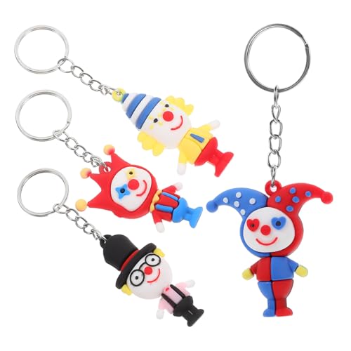 VALICLUD 4 Stück Teiliges Clown Schlüsselanhänger Niedlicher Taschenanhänger Einzigartige Rucksack Deko Modischer Schlüsselring für Partygeschenke und Partytüten Praktische Anhänger für von VALICLUD