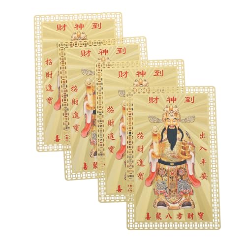 VALICLUD 4 Stück Teiliges Feng Shui God of Wealth Metall-glückskarten Robuste Kupfer Amulettkarten mit Traditionellem Chinesischem CAI Shen Design für Wohlstand Schutz und Positive Energie VALICLUD 4 Stück Teiliges Feng Shui God of Wealth Metall-glückskarten Robuste Kupfer Amulettkarten mit Traditionellem Chinesischem CAI Shen Design für Wohlstand Schutz und Positive Energie von VALICLUD