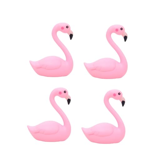 VALICLUD 4 Stück Teiliges Flamingo Ornament Kreative Kuchen und Partydekoration Niedliche Flamingo Figuren mit Geschlossenen Flügeln Vielseitig für Kuchen Auto und Zuhause Farbenfrohes von VALICLUD
