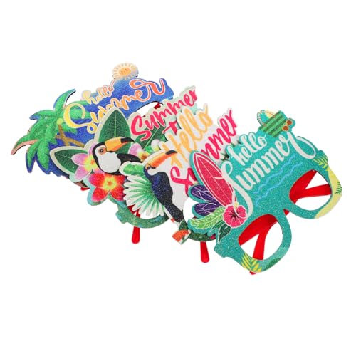 VALICLUD 4 Stück Teiliges Hawaiianische Partybrillen Tropisch Hawaii Themen Sonnenbrillen Lustige Kostümbrille für Strand Geburtstag Karneval Partyzubehör von VALICLUD