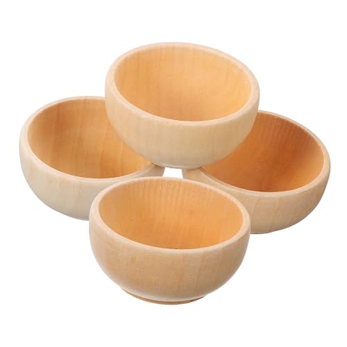 VALICLUD 4 Stück Teiliges Holzschalen Set Unbehandeltem Holz Diy Holzschalen für Kreative Bastelprojekte für Kreativität und Handfertigkeit von VALICLUD