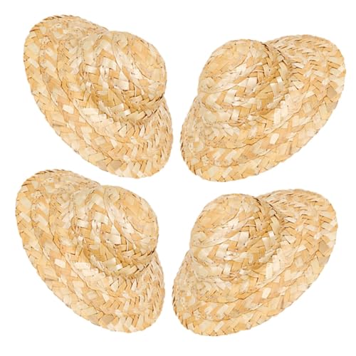 VALICLUD 4 Stück Teiliges Mini Handgefertigt Leicht Robust Dekorative Puppenhüte Für DIY Basteln Geburtstagsfeiern Puppenzubehör Kleine Hüte von VALICLUD