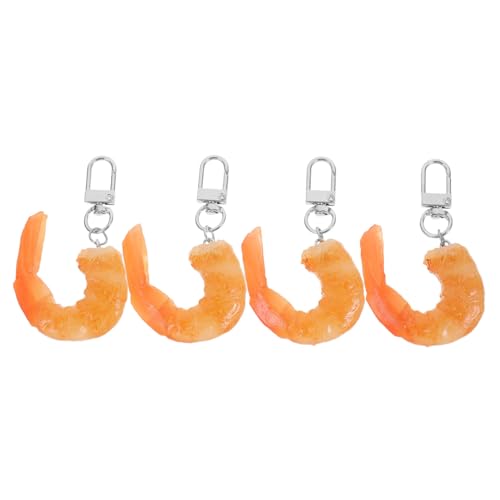 VALICLUD 4 Stück Teiliges Realistische Fake Shrimp Schlüsselanhänger aus Langlebigem PVC Kreative Taschenanhänger für Rucksäcke Handtaschen Partygeschenke Einzigartige Food Modelle von VALICLUD