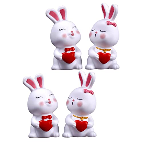 VALICLUD 4 Stück Teiliges Vinyl Hasenfiguren Valentinstag Osterdeko Torten Deko Romantische Kaninchen für Hochzeit Tischdekoration Geschenkideen VALICLUD 4 Stück Teiliges Vinyl Hasenfiguren Valentinstag Osterdeko Torten Deko Romantische Kaninchen für Hochzeit Tischdekoration Geschenkideen von VALICLUD