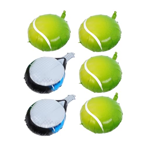 VALICLUD 4 Stück Tennis Party Ballons Teiliges mit Tennisball und Tennisracket Aluminium Folienballons zum Aufhängen für Indoor Outdoor Sport Geburtstag Party Dekoration VALICLUD 4 Stück Tennis Party Ballons Teiliges mit Tennisball und Tennisracket Aluminium Folienballons zum Aufhängen für Indoor Outdoor Sport Geburtstag Party Dekoration von VALICLUD
