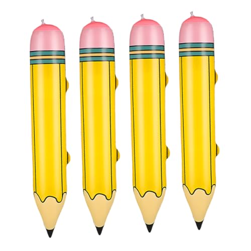 VALICLUD 4 Stücke Aufblasbarer Bleistift Riese Buntstift Erster Schultag Hintergrund Jumbo-buntstifte, Großpackung Dekorationen Für Bleistifte Bleistiftballon „zurück Zur Schule“. Pvc von VALICLUD