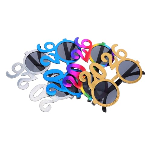 VALICLUD 4-teiliges Silvester-brillenset: Brillengestell 2026 – Brille Zum Neujahrsabend – Glitzernde Zahlenbrille – Foto-requisite Für Die Abschlussfeier von VALICLUD