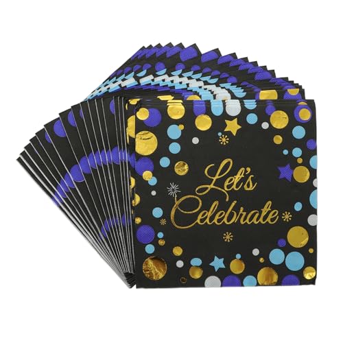VALICLUD 40 Stück Bronzier servietten Geschirr für Abschlussfeiern Geburtstagsfeier Partyzubehör party zubehör party accessoires geschirrtücher Abschluss Servietten Tischserviette Black von VALICLUD