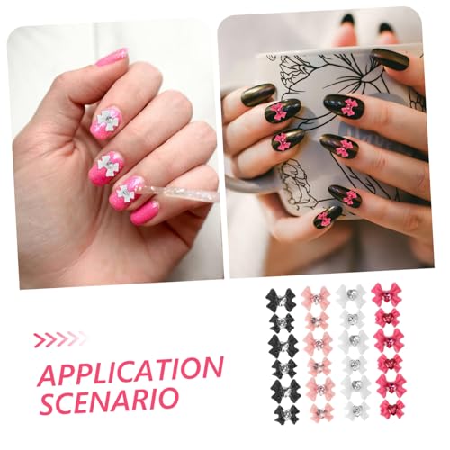 VALICLUD 40 Stück Nail Charms Schleifen Nagelkunst Zubehör Nail Art Dekorationen für Maniküre Supplies in Farben Rosa und Dunkel VALICLUD 40 Stück Nail Charms Schleifen Nagelkunst Zubehör Nail Art Dekorationen für Maniküre Supplies in Farben Rosa und Dunkel von VALICLUD